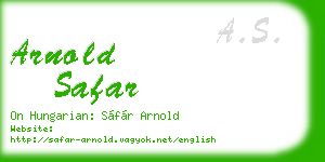 arnold safar business card